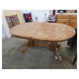 Vintage oak oval dining table 42 in wide x 64 in