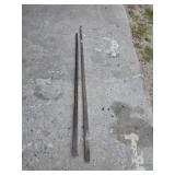 Two heavy duty steel spuds / pry bars