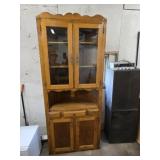 Vintage oak corner cabinet, 25 in deep x 36 in