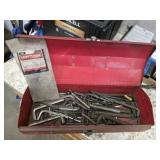 Vintage metal toolbox with contents - Allen