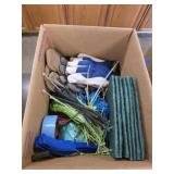 Miscellaneous box lot - zip ties, scrubbing pads,