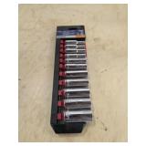 Cobalt 11 piece 12-point deep socket set, 3/8 in