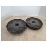 Pair of 11 inch plastic utility wheels