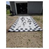 Outdoor woven plastic utility RV mat, 8 ft x 16