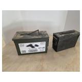 2 assorted metal ammo boxes