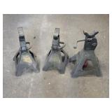 Three assorted safety jacks