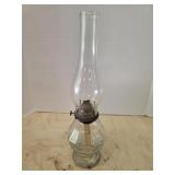 Vintage clear glass oil lamp