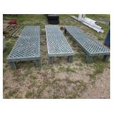 3 heavy duty plastic stackable storage tables,