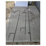 Three wrought iron Shepherd hooks