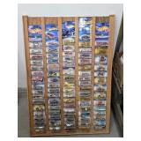 Custom-built Hot Wheels cars display board with
