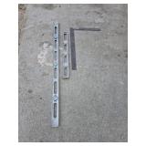Two vintage aluminum levels and Carpenter square