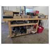Custom built wodoen rolling garage workbench,