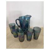 Vintage carnival Glass iridescent grape theme