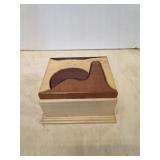 Custom-made solid wood storage box, 7 x 8 x 4.75