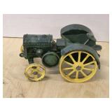 Vintage John Deere cast metal toy tractor