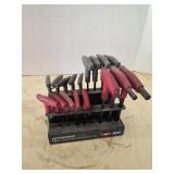 17 piece Pittsburgh offset t-handle hex key set,