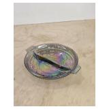 Vintage carnival Glass 7.25 in divided dish