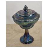 Vintage Carnival Glass purple iridescent grape