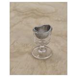 Vintage eye wash glass with removable aluminum