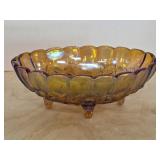 Vintage carnival Glass oval fruit embossed