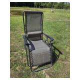 Black and tan zero gravity mesh lawn chair