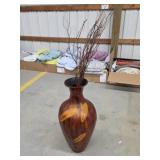 Modern large decorative resin/wood floor vase