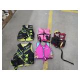 Box lot - neoprene life jackets, youth 50-90 lb,
