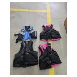 Box lot - neoprene life jackets, youth 50-90 lb,