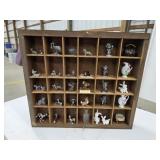 Custom-made shadow box with assorted pewter and