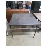 Black vinyl top folding card table