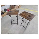 Two modern metal frame TV trays