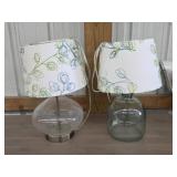 Two modern 16-in glass table lamps