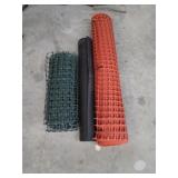 Three assorted roles snow fence and tar paper