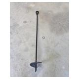 Black steel ground anchor, 40 in overall length