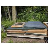 9 Anderson double hung windows, green exterior