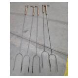 Five campfire roasting sticks