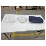 3 pcs Anchor Hocking and Pyrex glass casserole