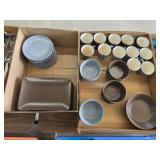 Box lot IKEA dishes - plates, bowls, cups