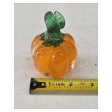 Decorative hand blown glass pumpkin paperweight