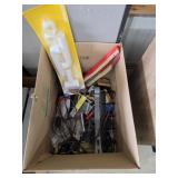 Box lot miscellaneous items - plumbing supplies,