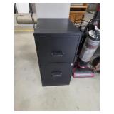 Two drawer metal filing cabinet
