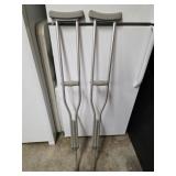 Pair of aluminum crutches