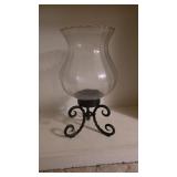 VINTAGE 14 IN DECORATIVE WROUGHT METAL CANDLE