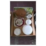 BOX LOT ASSORTED SERVEWARE
