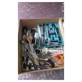 BOX LOT ASSORTED KITCHEN SILVERWARE & UTENSILS
