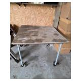 VINTAGE CUSTOM BUILT WORK TABLE ON CASTERS