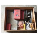 BOX LOT ASSORTED DRILL BITS, HOLE SAWS, ETC