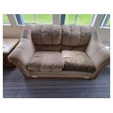 VINTAGE OAK ACCENTED LOVESEAT