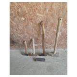 VINTAGE WOOD HANDLE SLEDGE, AXE, MAUL, ETC