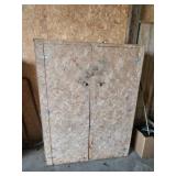 CUSTOM BUILT WOODEN STORAGE CABINET W/ CONTENTS